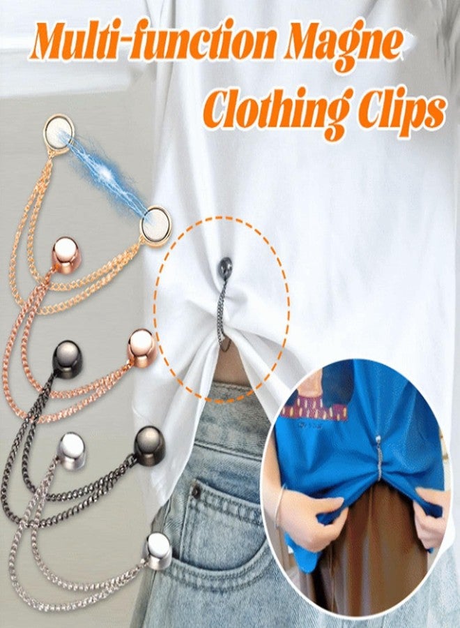BlingNook Multi-Function Magtic Clothing Clips, 8 Packs Strongest Strength Buttons Clips with Chain Multi-Purpose Magnec Pinless Brooch for Women Clothes Hijab Pins Decorate(8Pcs) - Image 4